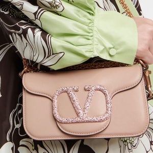 Valentino Loco Small Shoulder bag With Crystal Encrusted Large Logo NWT